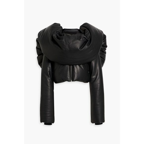 NWT Rick Owens Strobe FW 22 Knot Padded Pebbled-leather Down Jacket Sz 4 $8515 - Picture 2 of 14